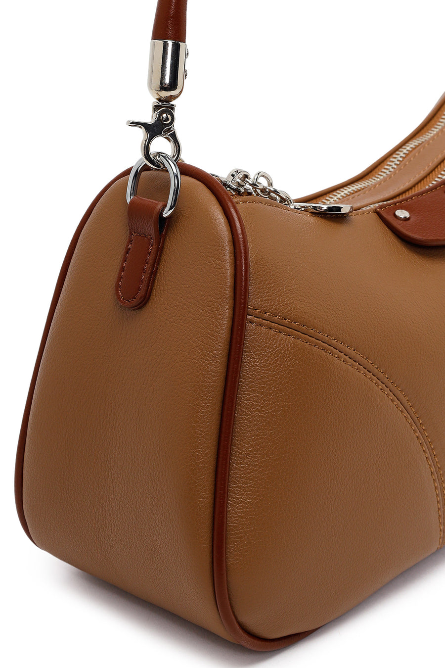 Woman Beige Casual Shoulder Bag with Long Strap