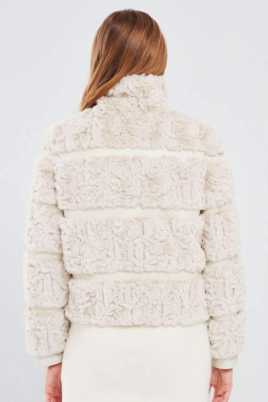 Melrose Women's White Teddy Leather Jacket