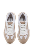 Women's White Suede Detailed Sneaker | Derimod