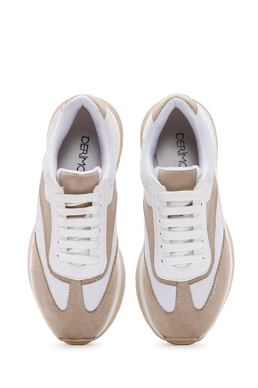 Kadın Beyaz Süet Detaylı Sneaker