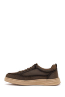 Derimod Zero Male Khaki Lace-Up Thick-Soled Fabric Sneaker | Derimod