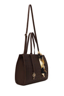 Woman Brown Printed Classic Shoulder Bag | Derimod