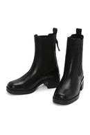 Women's Black Thick Heeled Leather Chelsea Boots | Derimod