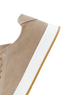 Men's Beige Lace-Up Nubuck Leather Sneaker | Derimod