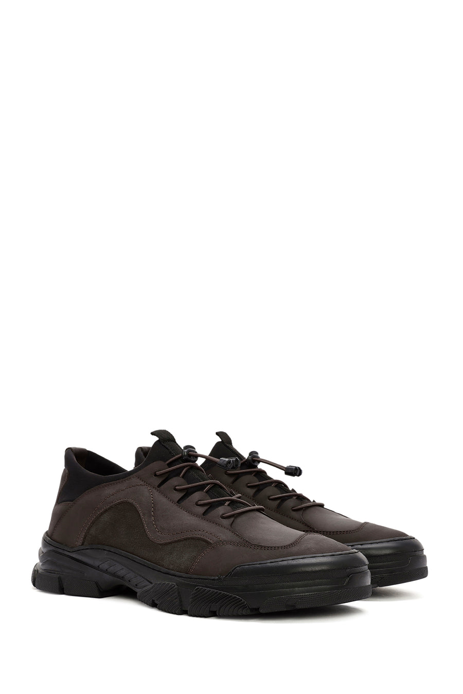 Men's Brown Lace-Up Leather Sneaker