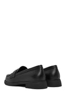 Women's Black Leather Masculine Loafer | Derimod