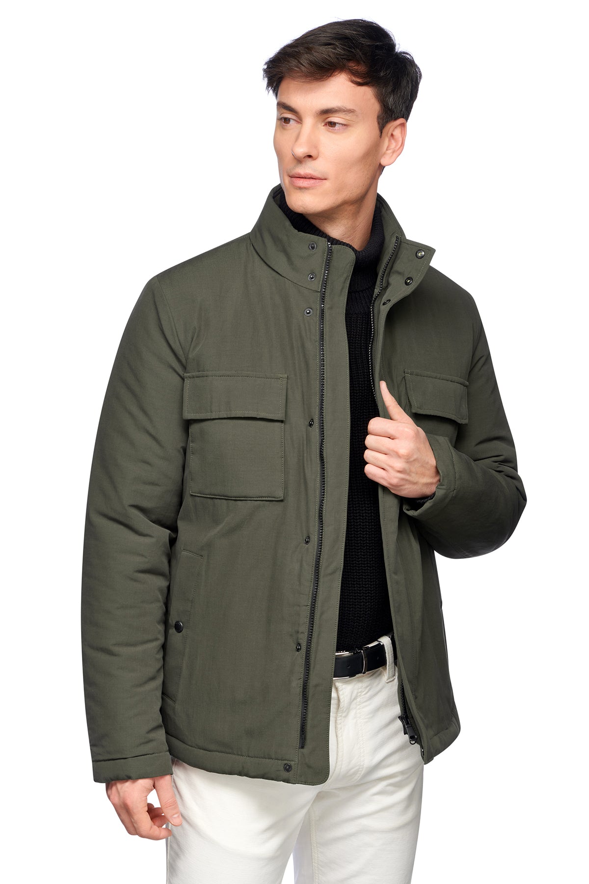 Geox Men's Green Rieti Zippered Jacket M4620BT3082F3268 | Derimod