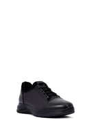 Erkek Siyah Bağcıklı Deri Casual Sneaker | Derimod