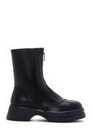 Women's Black Thick Soled Zippered Leather Classic Boots | Derimod