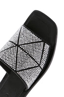 Women's Black Stone Slippers | Derimod