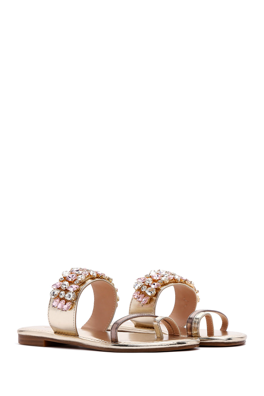 Women's Gold Stone Flip Flops
