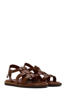 Women's Brown Ankle Strap Leather Comfort Sandals | Derimod