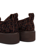 Woman Leopard Patterned Suede Masculine Loafer | Derimod