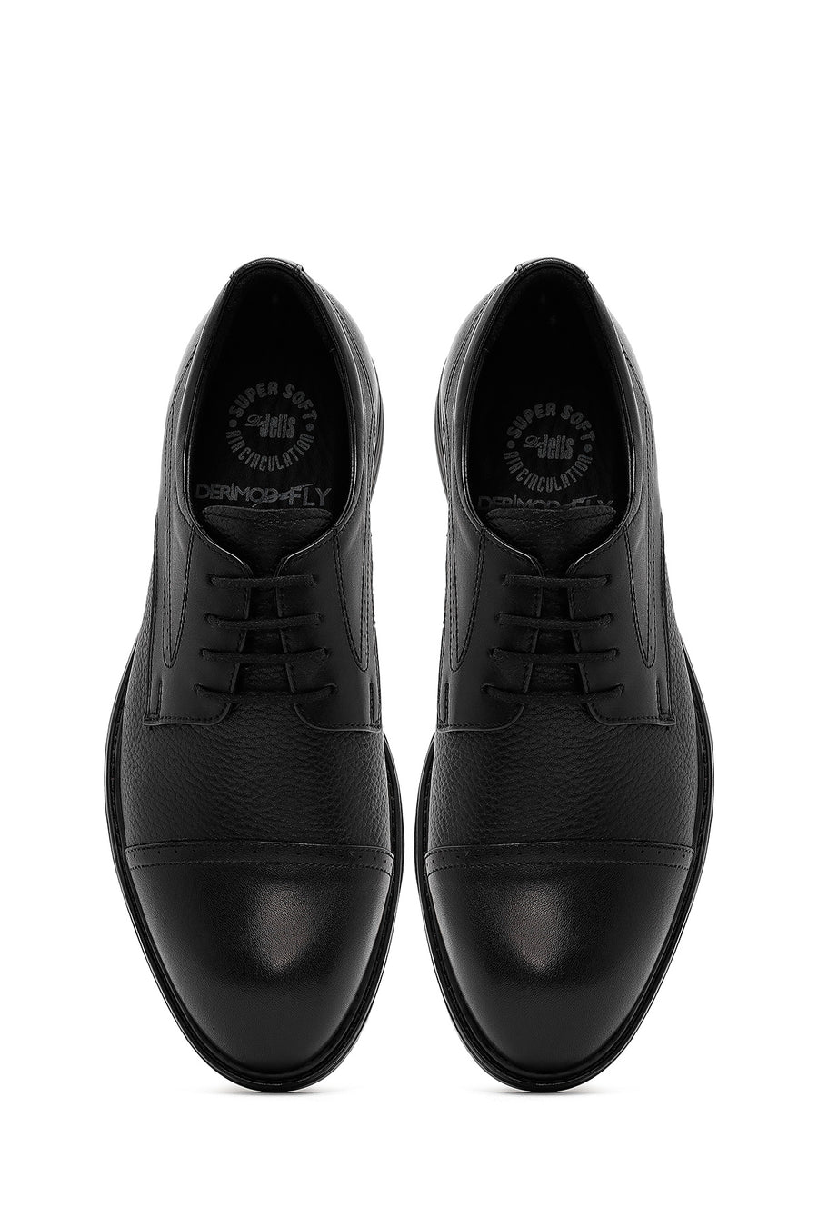 Men's Black Laced Leather Classic Shoes
