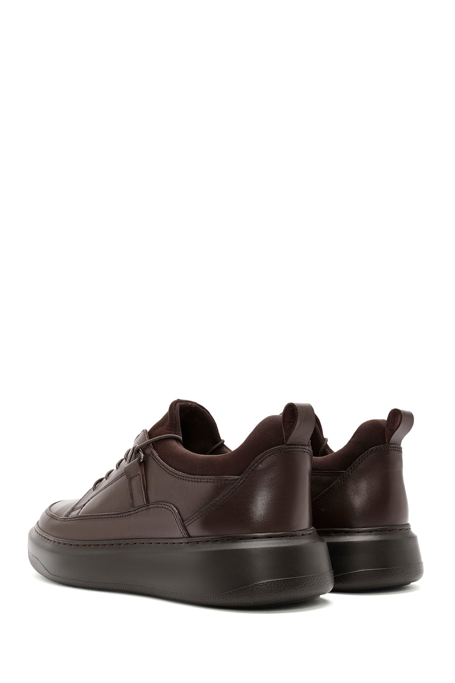Men's Brown Lace-Up Leather Sneaker