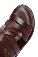 Women's Brown Leather Slippers | Derimod