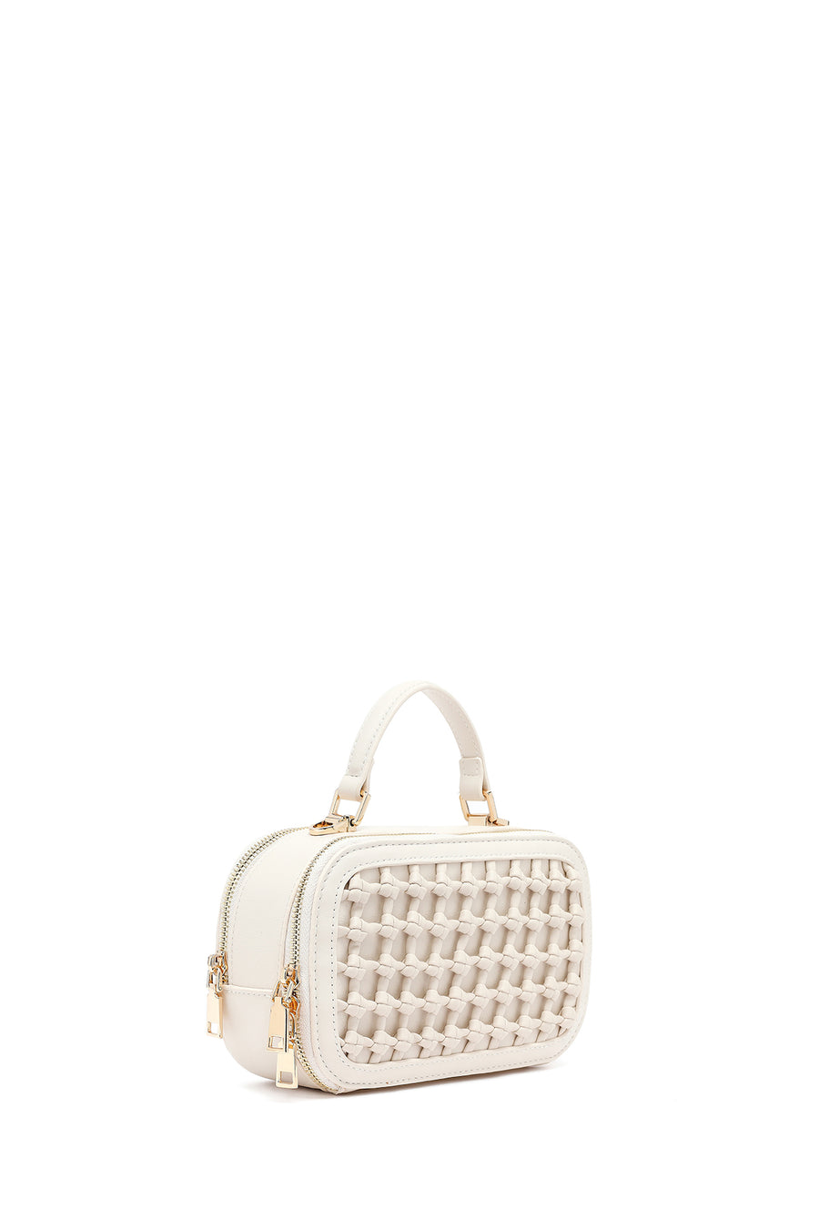 Women's Cream Knitted Crossbody Bag