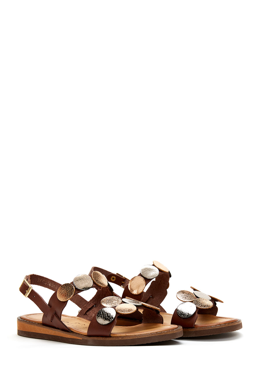 Women's Brown Ankle Strap Leather Bodrum Sandals