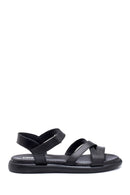 Women's Black Leather Sandals | Derimod