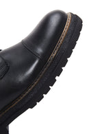 Men's Black Leather Zippered Casual Boots | Derimod