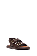 Women's Brown Double Buckle Sandals | Derimod
