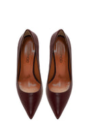 Kadın Bordo İnce Topuklu Deri Stiletto | Derimod