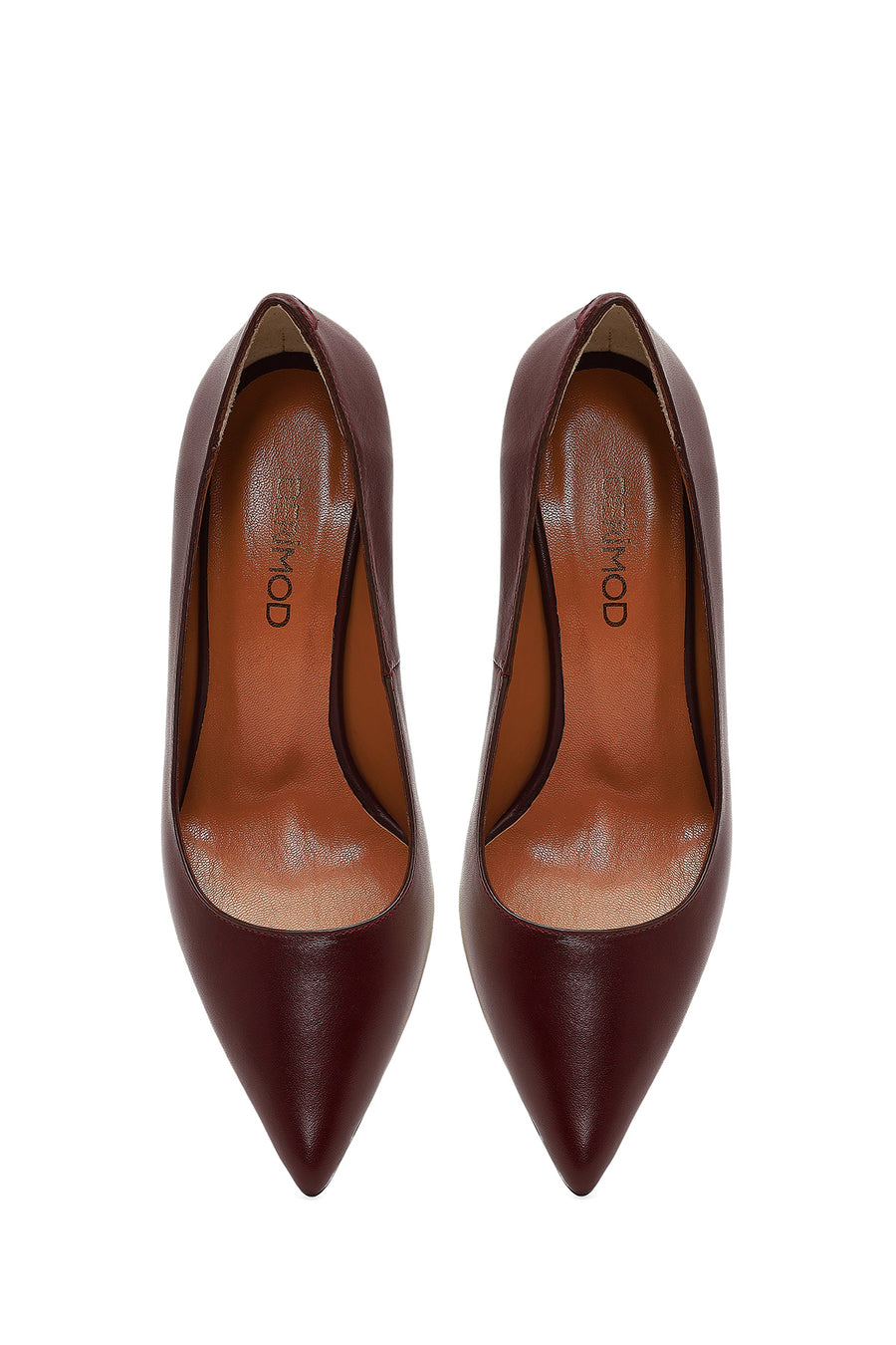 Kadın Bordo İnce Topuklu Deri Stiletto