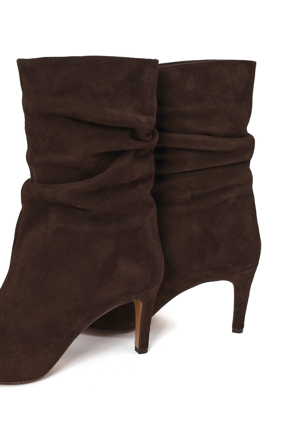 Woman Brown Thin-heeled Suede Boots