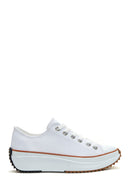 Women's White Thick Soled Fabric Sneaker | Derimod