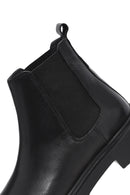 Male Black Thick-Soled Leather Chelsea Boots | Derimod
