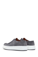 Men's Gray Suede Leather Casual Sneaker | Derimod