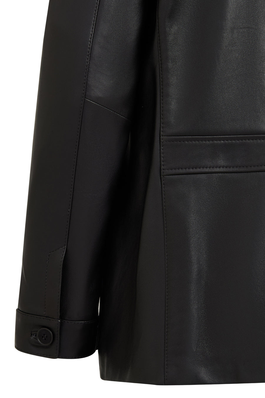 Kane Men's Black Buttoned Blazer Leather Jacket
