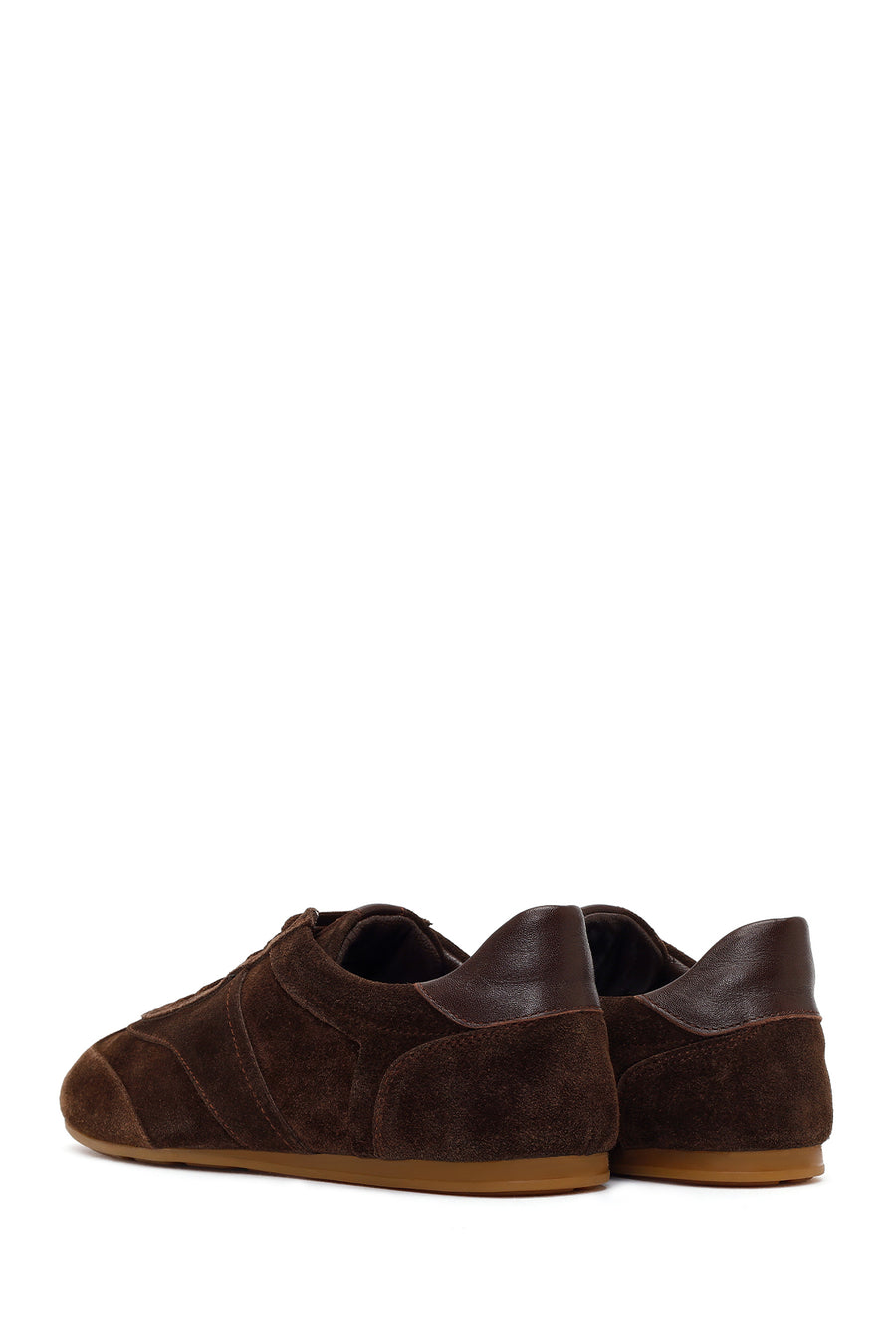 Women's Brown Lace-up Suede Leather Sneaker