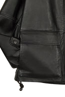 Stefan Woman Black A-Line Leather Jacket | Derimod