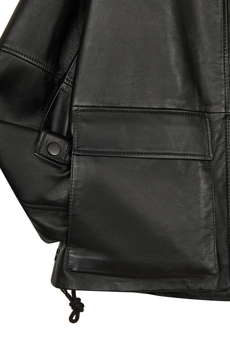 Stefan Woman Black A-Line Leather Jacket