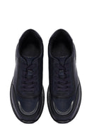 Men's Navy Blue Lace-Up Leather Sneaker | Derimod