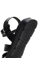 Women's Black Ankle Strap Leather Sandals | Derimod