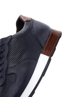 Men's Navy Blue Leather Sneaker | Derimod