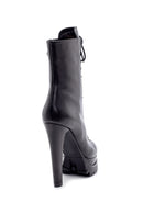 Women's Leather Lace-Up Heeled Boots | Derimod