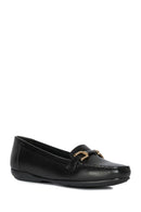 Geox Women's Black Annytah Moc Leather Casual Loafer | Derimod