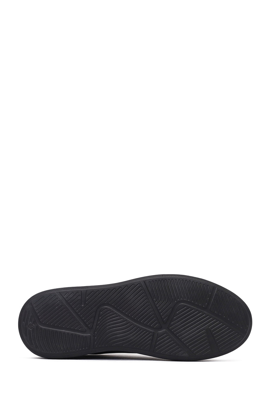 Erkek Siyah Bağcıklı Deri Sneaker