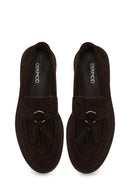 Woman Brown Thick-Soled Tassel Suede Loafer | Derimod