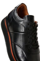 Men's Black Leather Thick Soled Sneaker | Derimod