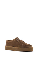 Women's Tan Suede Leather Masculine Shoes | Derimod