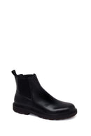 Male Black Thick-Soled Leather Chelsea Boots | Derimod