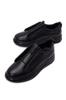 Male Black Leather Sneaker | Derimod