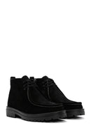 Men's Black Zippered Suede Leather Boots | Derimod