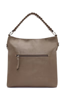 Women's Gray Short and Long Strap Suede Shoulder Bag | Derimod