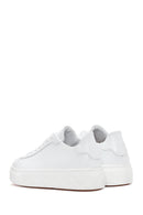 Women's White Lace-Up Leather Sneaker | Derimod