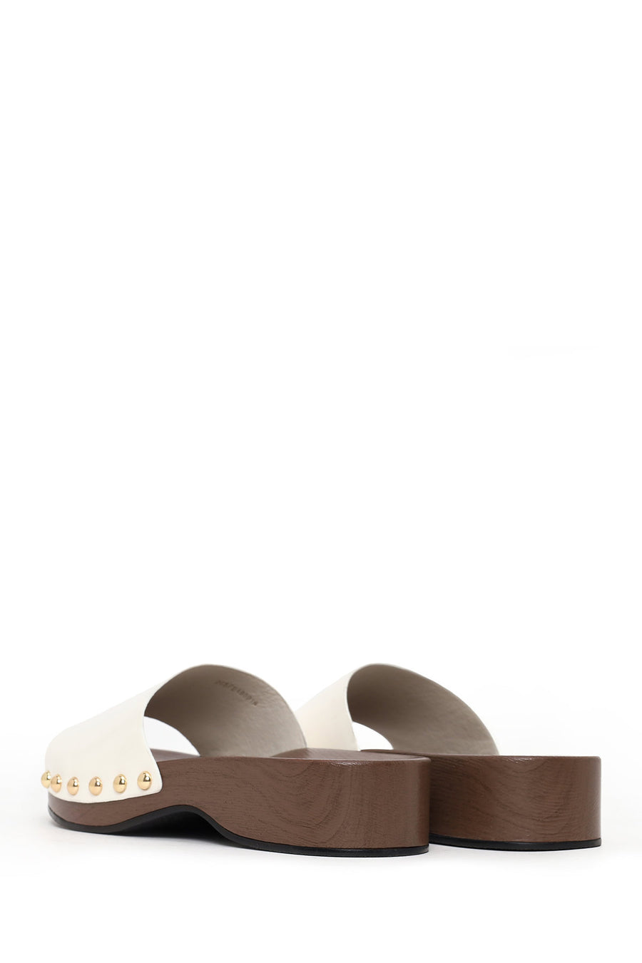 Woman Cream Thick-Soled Patent Leather Slipper